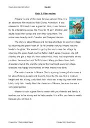 English Worksheet: Film review - Moana 