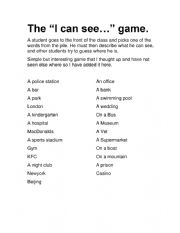 I can see.... Game