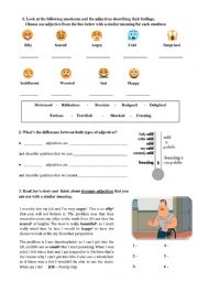 English Worksheet: Fears and phobias - base and strong adjectives