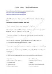 English Worksheet: Conditionals Type 1