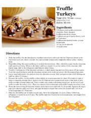 Class Cooking - Microwave Only - No cooking required - Thanksgiving Truffle Turkeys