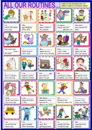 English Worksheet: Our routines : present simple