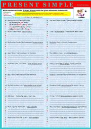 English Worksheet: PRESENT SIMPLE  -  Extra exercises