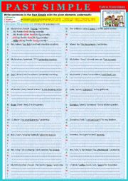 English Worksheet: PAST  SIMPLE  -  Extra exercises 