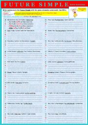 English Worksheet: FUTURE SIMPLE with WILL  -  Extra exercises