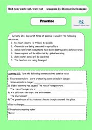 English Worksheet: passive voice