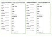 English Worksheet: OPPOSITE ADJECTIVES