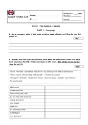 English Worksheet: The World of Teens