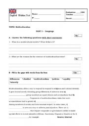 English Worksheet: Multiculturalism