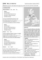 English Worksheet: Mull of Kintyre