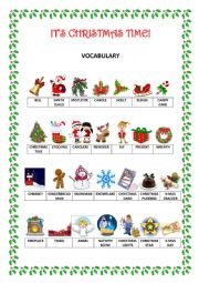 English Worksheet: ITS CHRISTMAS TIME!