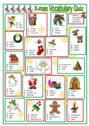 English Worksheet: Christmas vocabulary quiz