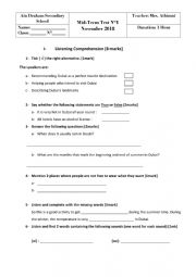 English Worksheet: 4th form mid term test 1