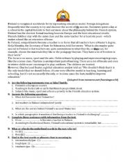 English Worksheet: Finland as a successful educational system