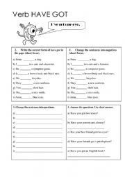 English Worksheet: HAVE GOT