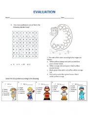 English Worksheet: EVALUATION