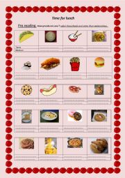 English Worksheet: time for lunch