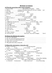 English Worksheet: Revision on tenses