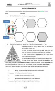 English Worksheet: Food -Reading comprehension