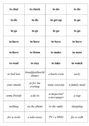 English Worksheet: Free time activities (matching cards)