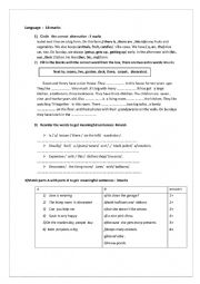 English Worksheet: test 7 th form