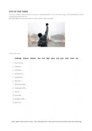 English Worksheet: eye of the tiger