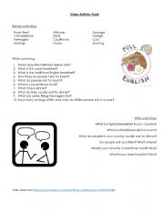 English Worksheet: Food