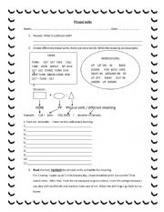 English Worksheet: Phrasal verbs