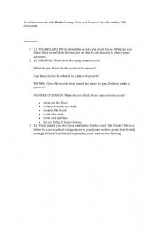 English Worksheet: Activities to work with Drakes song 