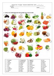 English Worksheet: Fruit and Vegetables