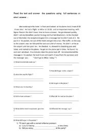 English Worksheet: text comprehension