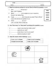 English Worksheet: Little Test