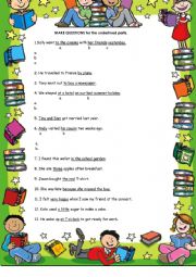 English Worksheet: PAST SIMPLE QUESTIONS