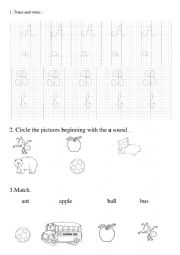 Letter A , B worksheet