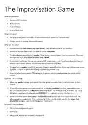 English Worksheet: Improvisation game