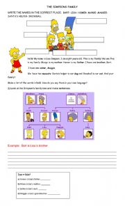 English Worksheet: The Simpsons Family tree