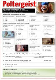 English Worksheet: POLTERGEIST 