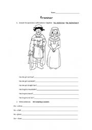 English Worksheet: Clothes and grammar