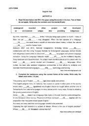 English Worksheet: Test 12th grade