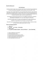 English Worksheet: Reading Comprehension