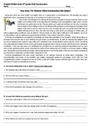 English Worksheet: Weather on site