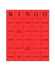 jobs and occupation bingo