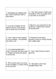 English Worksheet: Statements  Discussion