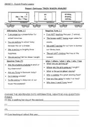 English Worksheet: present continuous study and forms