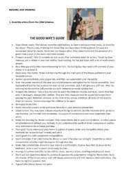 English Worksheet: The Good Wifes Guide