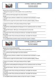English Worksheet: Rephrasing - Contrast Clause