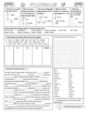 English Worksheet: PLURALS