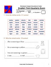 English Worksheet: Guia trimestral Primer Grado
