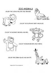 English Worksheet: ZOO ANIMALS