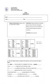 English Worksheet: Past COntinuous Grammar